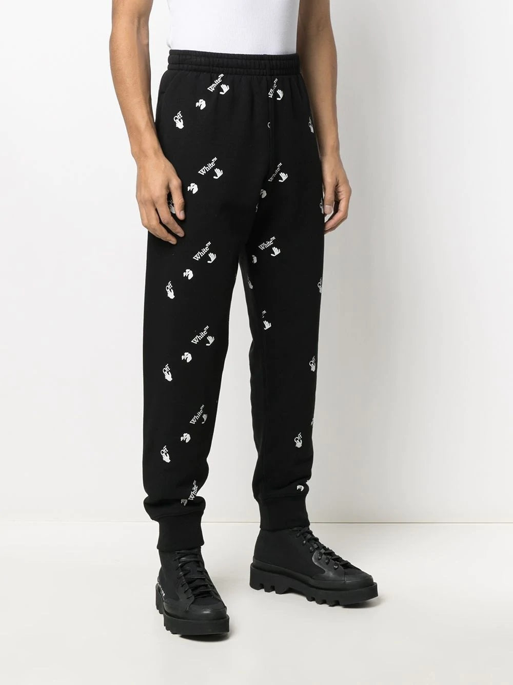 OFF WHITE ALL OVER LOGO PRINT PANTS