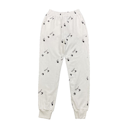 OFF WHITE ALL OVER LOGO PRINT PANTS