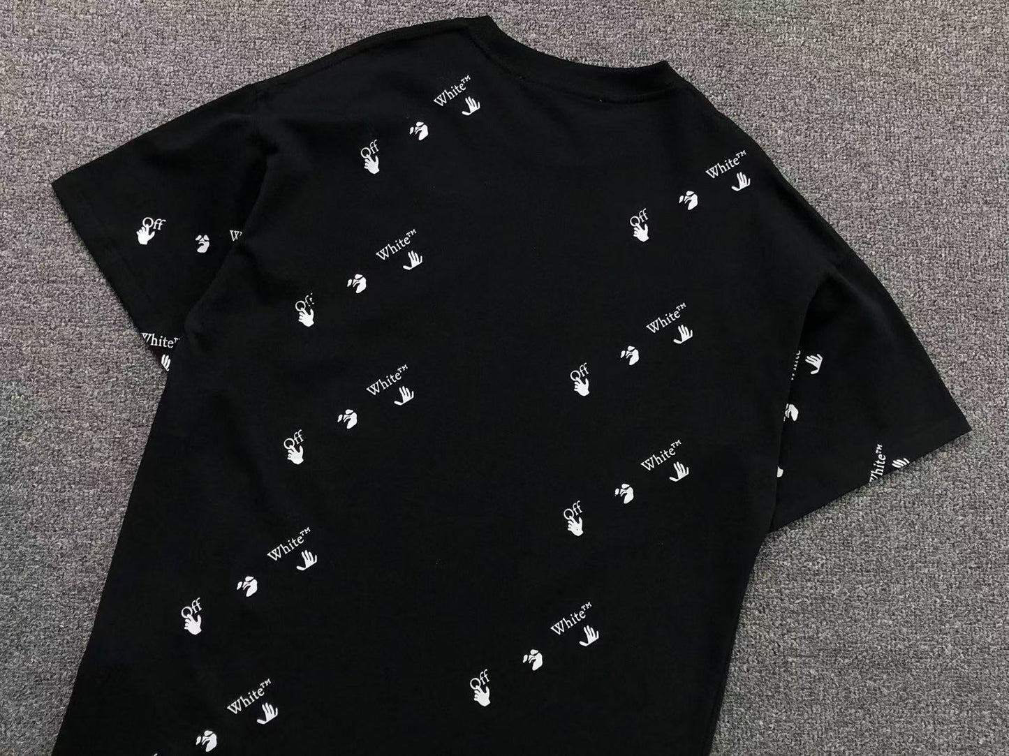 Off White All Over Logo Tee Black