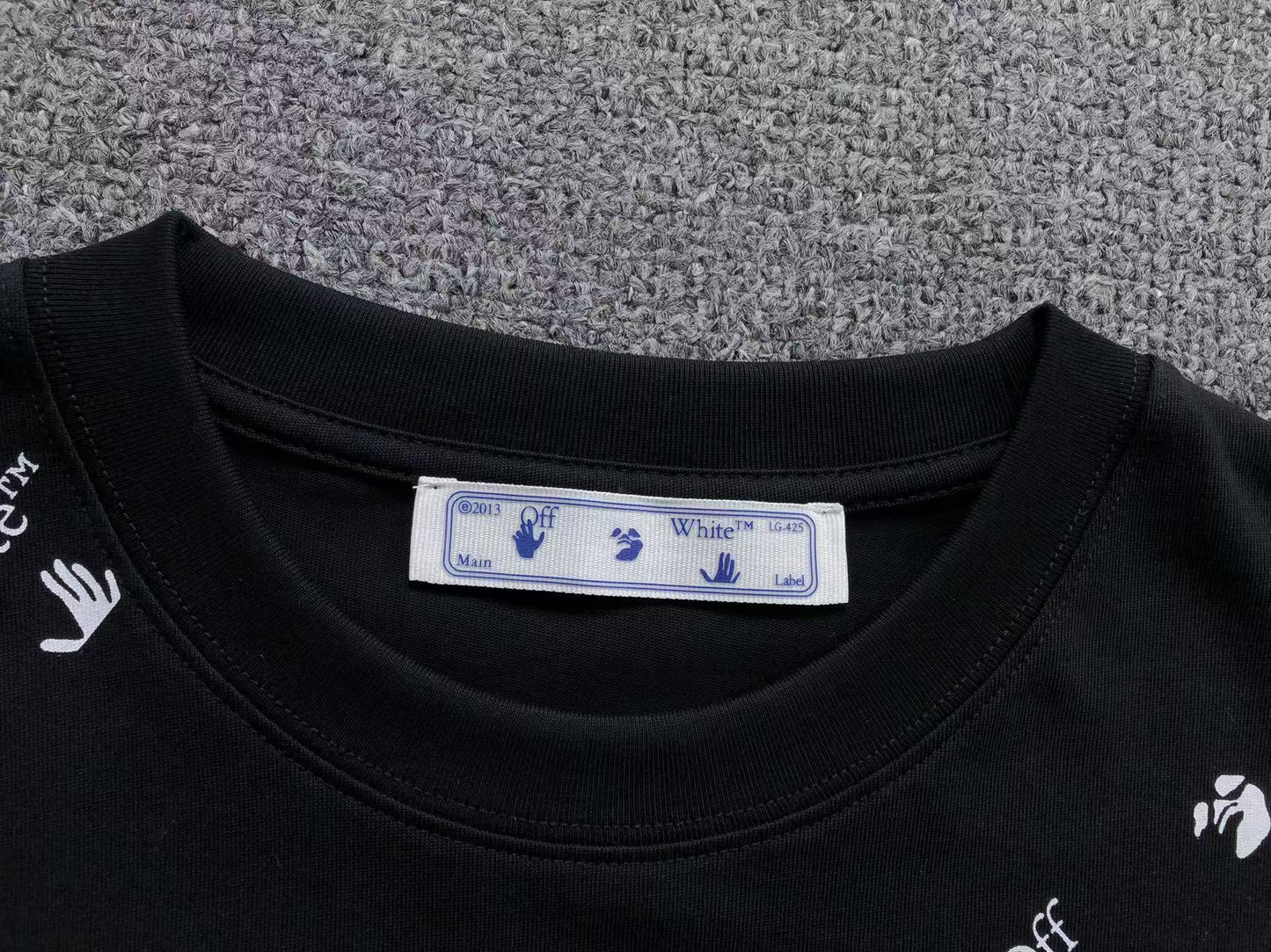 Off White All Over Logo Tee Black