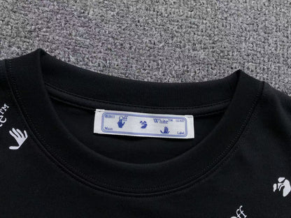 Off White All Over Logo Tee Black