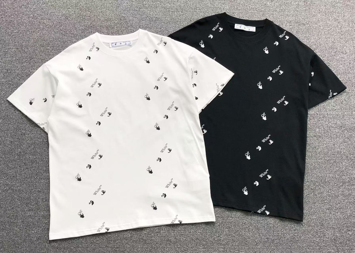 Off White All Over Logo Tee Black