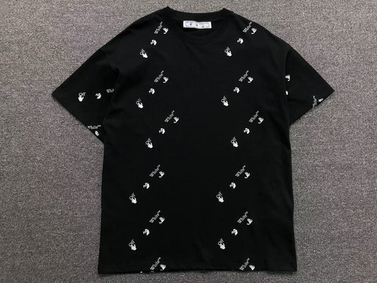 Off White All Over Logo Tee Black