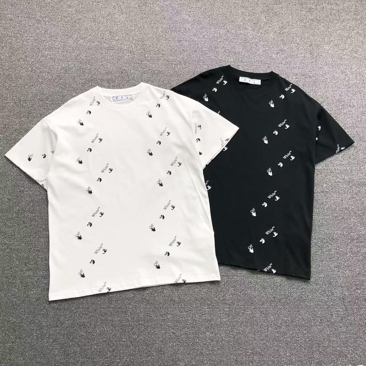 Off White All Over Logo Tee White