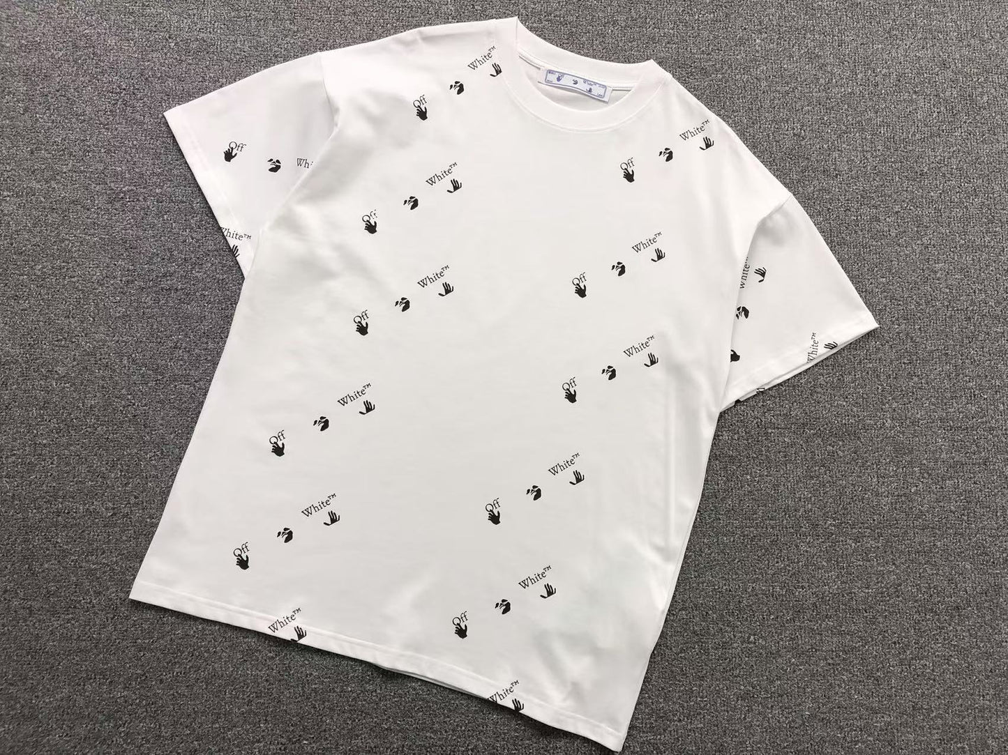 Off White All Over Logo Tee White