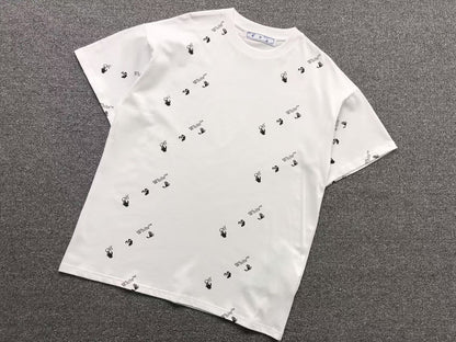 Off White All Over Logo Tee White