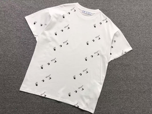 Off White All Over Logo Tee White