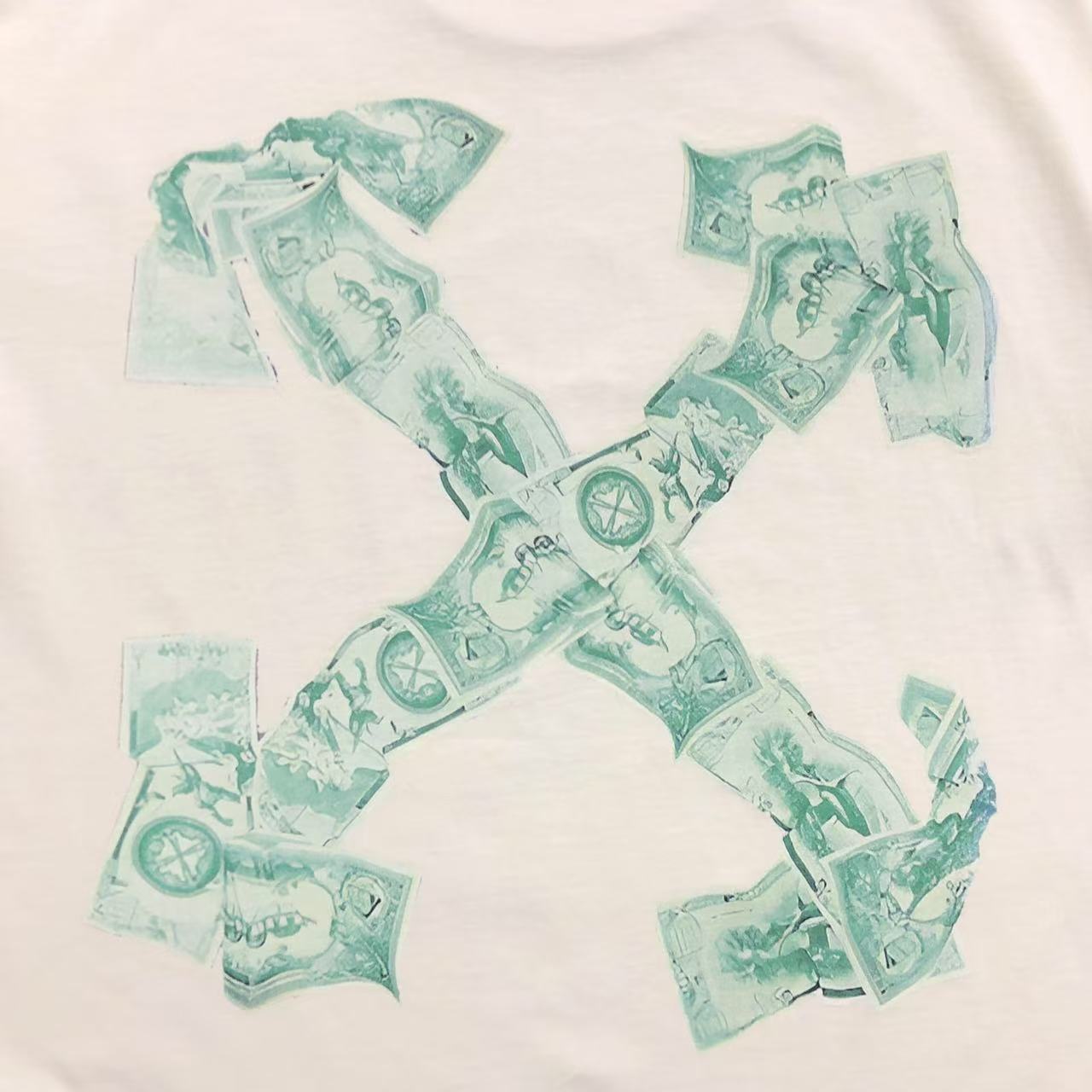 OFF WHITE ARROW CASH TEE BEIGE