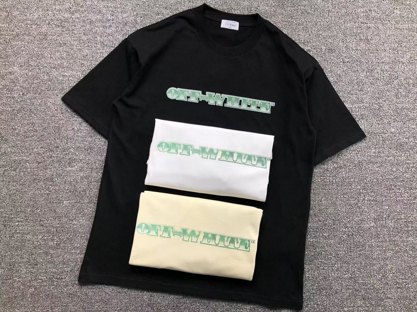 OFF WHITE ARROW CASH TEE BEIGE
