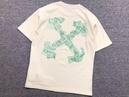 OFF WHITE ARROW CASH TEE BEIGE