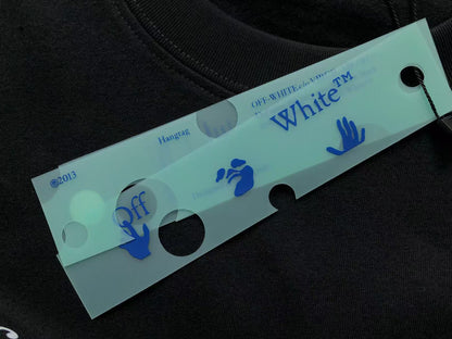 Off White Blue Marker Tee Black