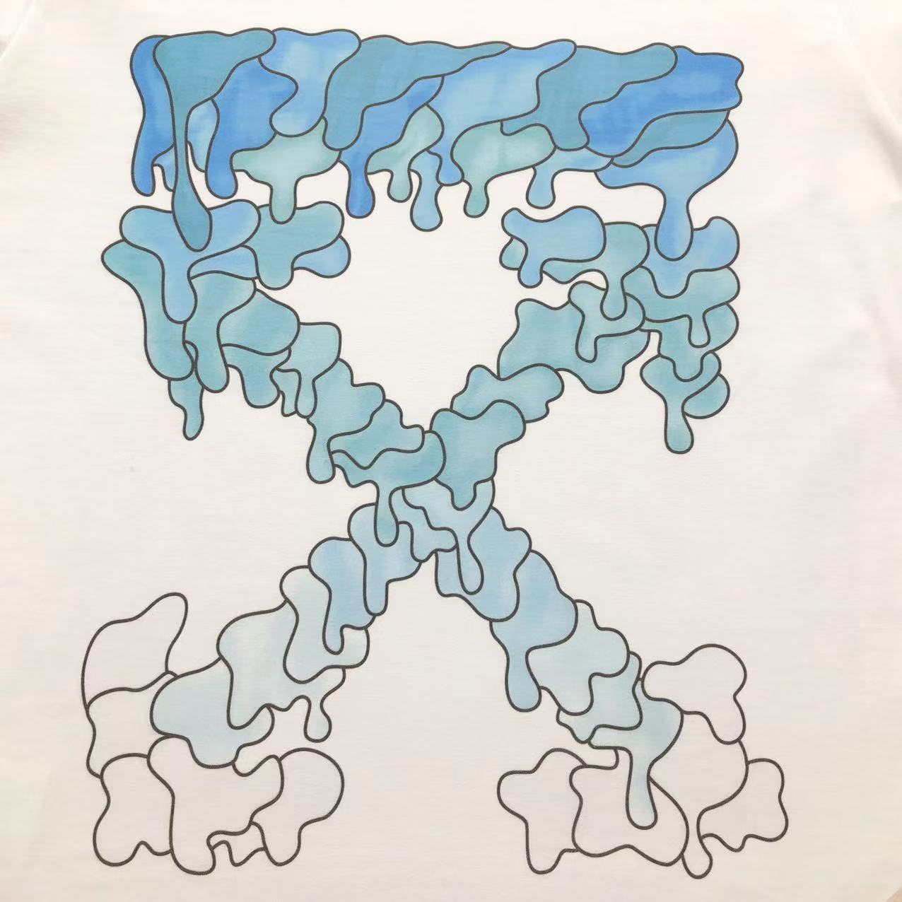 Off White Blue Marker Tee White