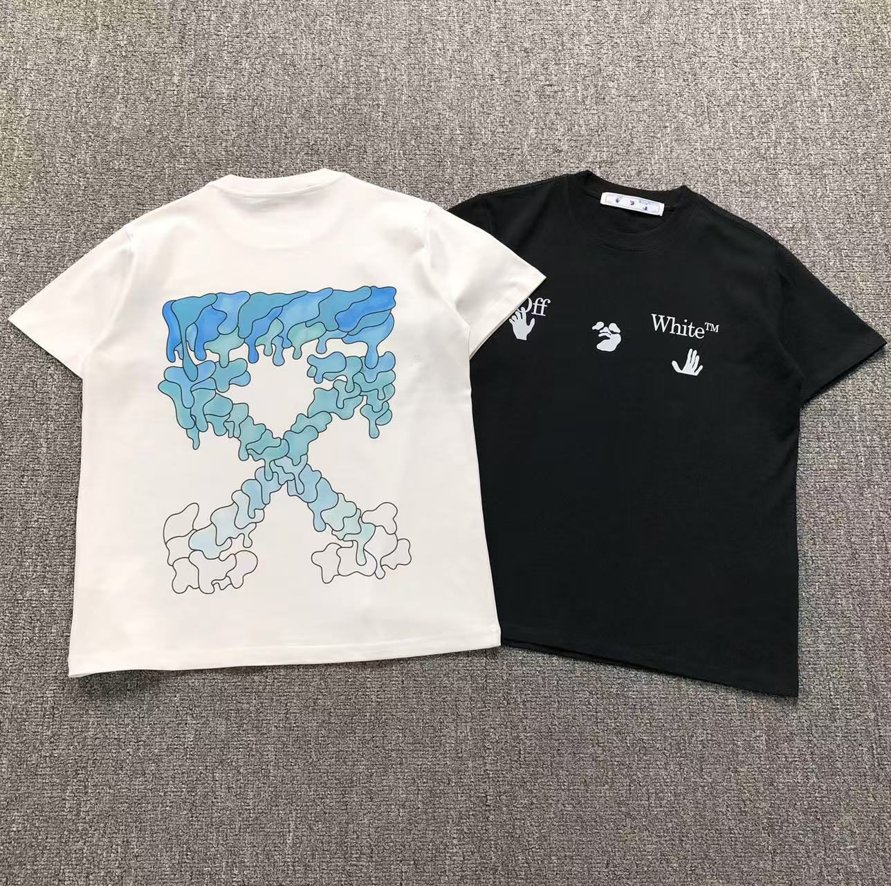 Off White Blue Marker Tee White