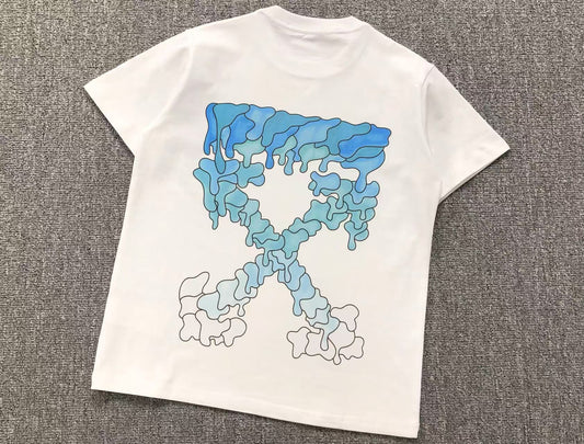 Off White Blue Marker Tee White