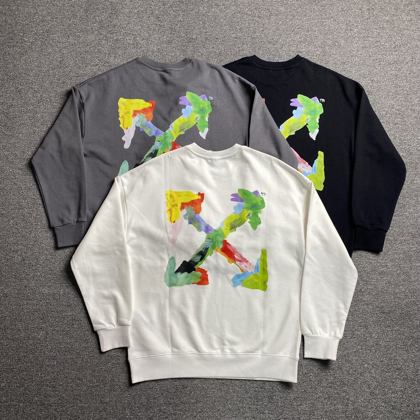 OFF WHITE BRUSHED ARROWS CREWNECK BLACK
