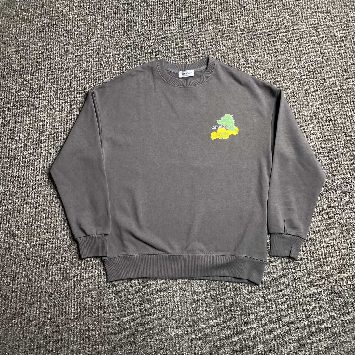 OFF WHITE BRUSHED ARROWS CREWNECK GREY