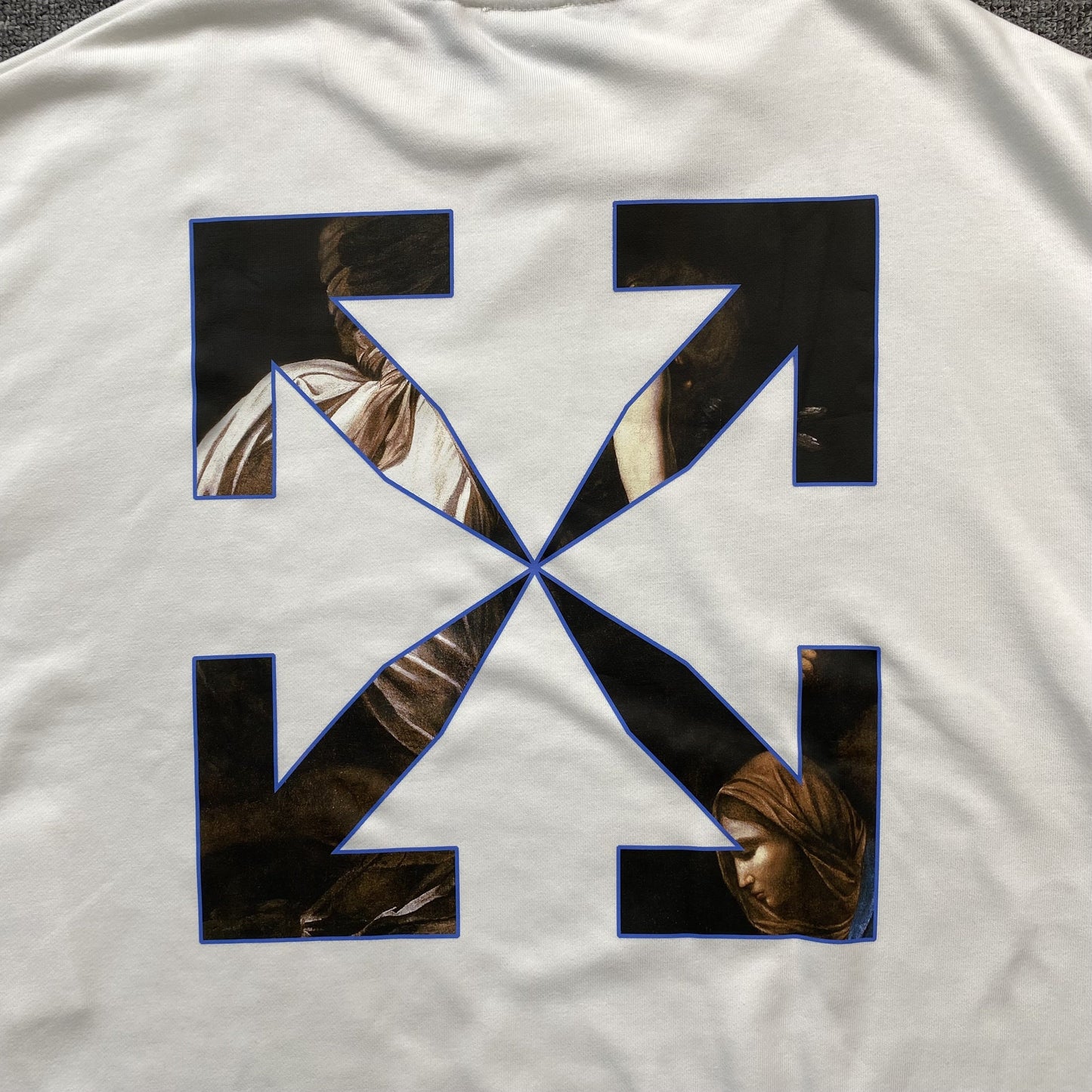 OFF WHITE CARAVAGGIO ANGEL CREWNECK WHITE
