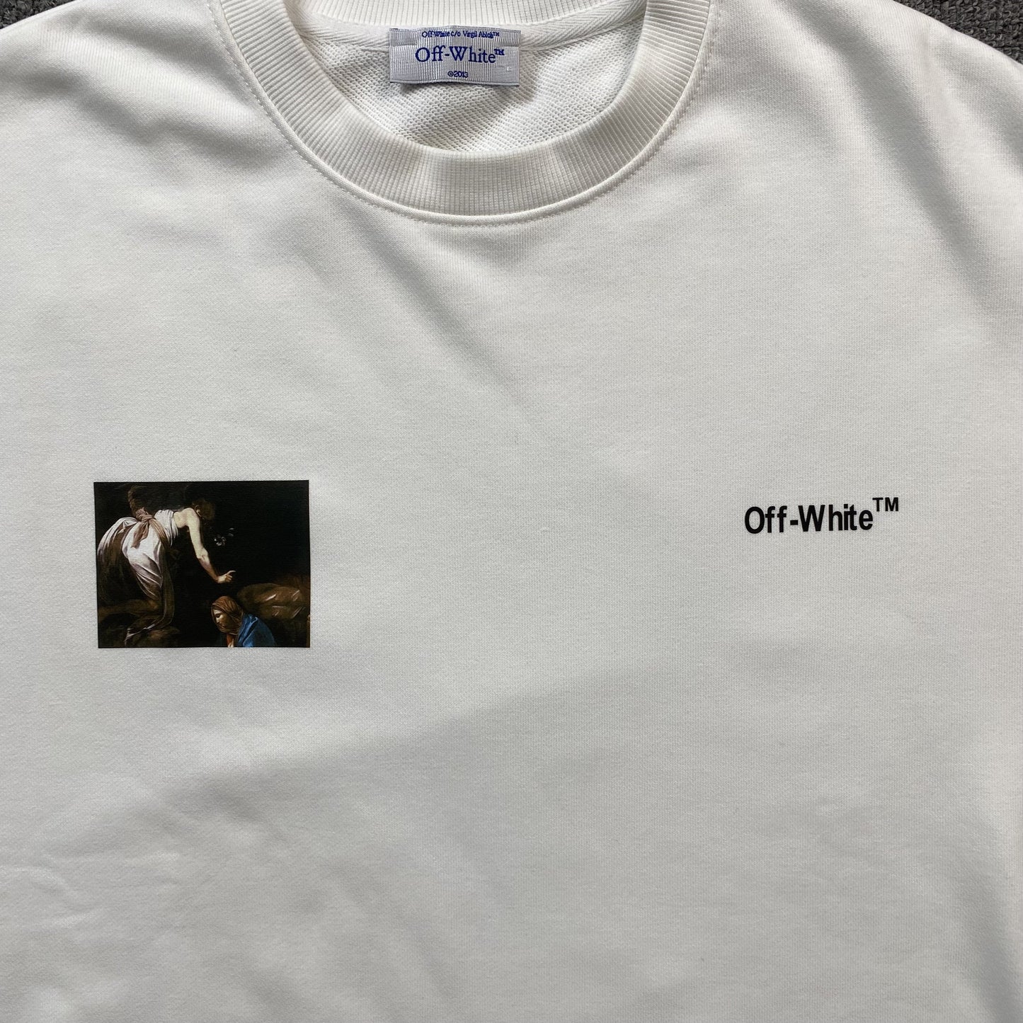 OFF WHITE CARAVAGGIO ANGEL CREWNECK WHITE