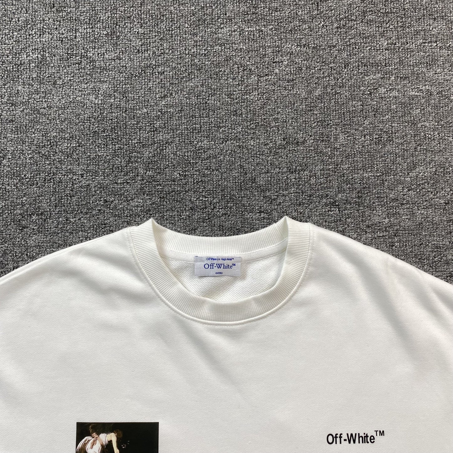 OFF WHITE CARAVAGGIO ANGEL CREWNECK WHITE