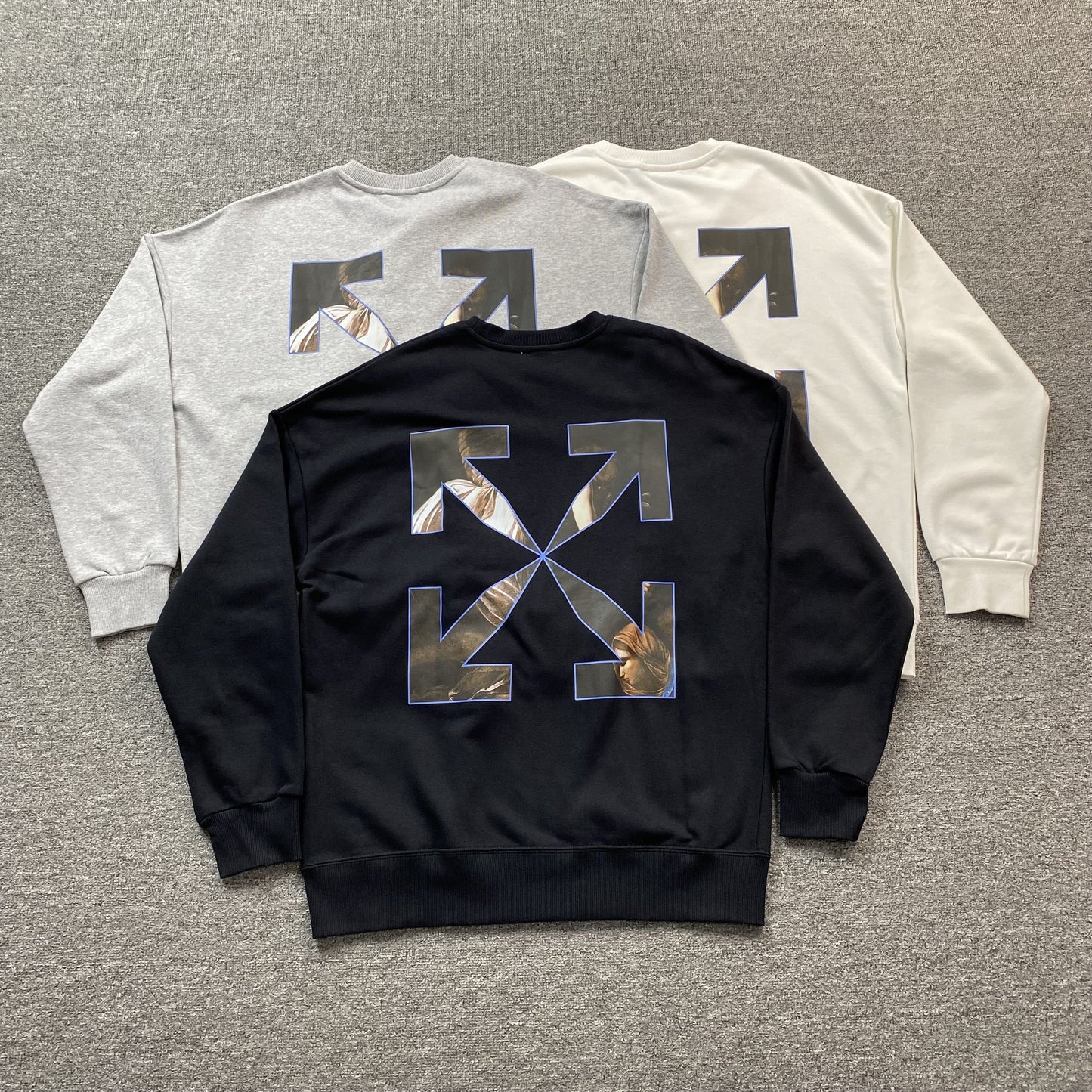 OFF WHITE CARAVAGGIO ANGEL CREWNECK WHITE