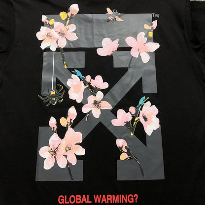 Off White Cherry Blossom Tee Black
