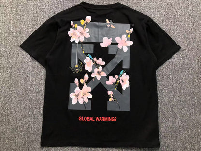 Off White Cherry Blossom Tee Black