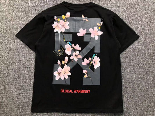 Off White Cherry Blossom Tee Black