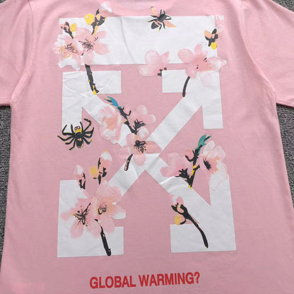Off White Cherry Blossom Tee Pink