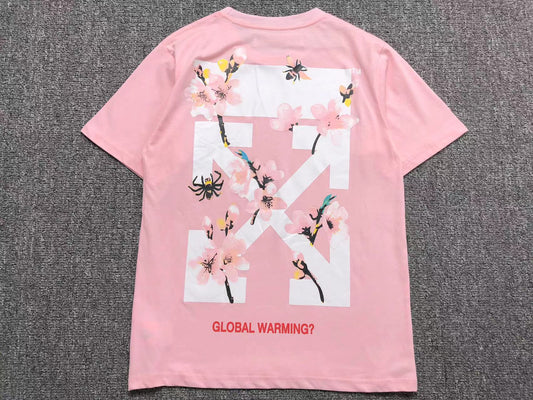 Off White Cherry Blossom Tee Pink