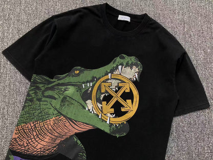 Off White Crocodile Tee Black
