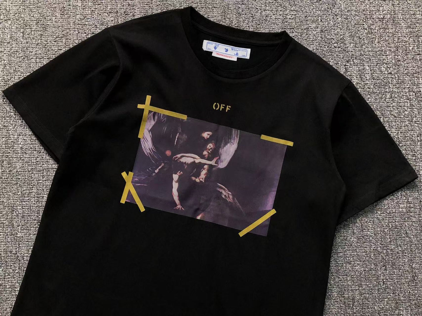Off White Diag Arrow Caravaggio Mercy Tee Black