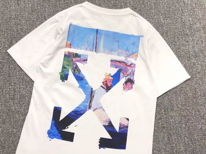 Off White Diag Arrows Monet Tee White