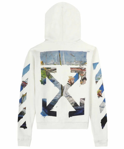 OFF WHITE DIAG PRINT ZIP UP HOODIE