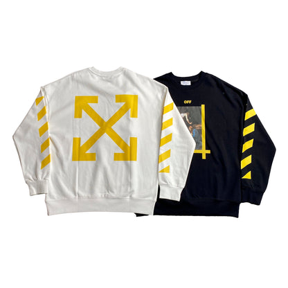 OFF WHITE DIAGONAL ARROW CARAVAGGIO ANN SKATE CREWNECK WHITE