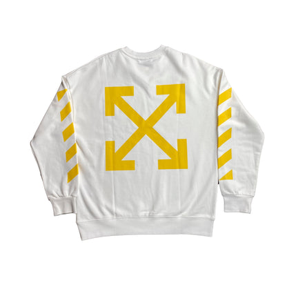 OFF WHITE DIAGONAL ARROW CARAVAGGIO ANN SKATE CREWNECK WHITE