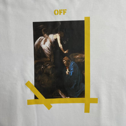 OFF WHITE DIAGONAL ARROW CARAVAGGIO ANN SKATE CREWNECK WHITE