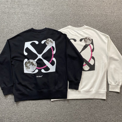 OFF WHITE DOUBLE MOON ARROW CREWNECK WHITE