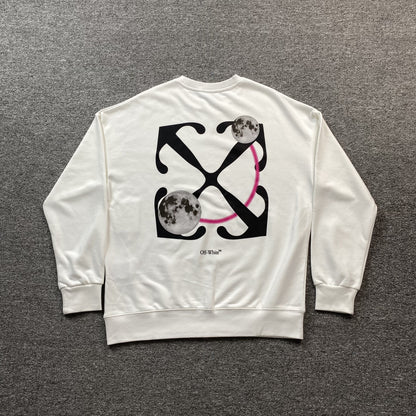 OFF WHITE DOUBLE MOON ARROW CREWNECK WHITE