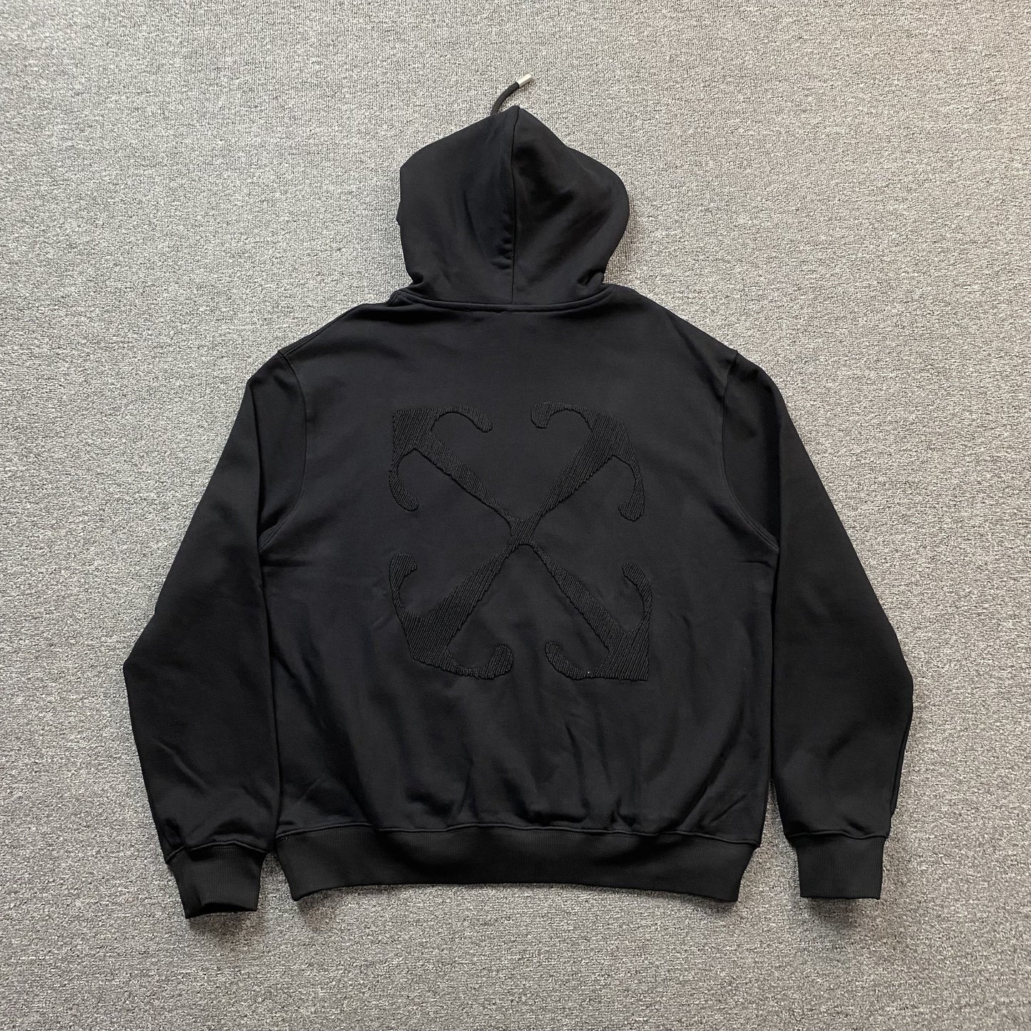OFF WHITE EMBROIDERY BLACK ARROW HOODIE BLACK
