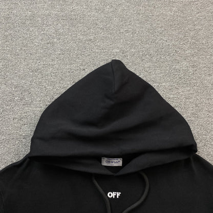 OFF WHITE EMBROIDERY BLACK ARROW HOODIE BLACK