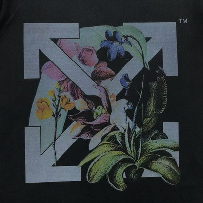 Off White Floral Arrow Tee Black