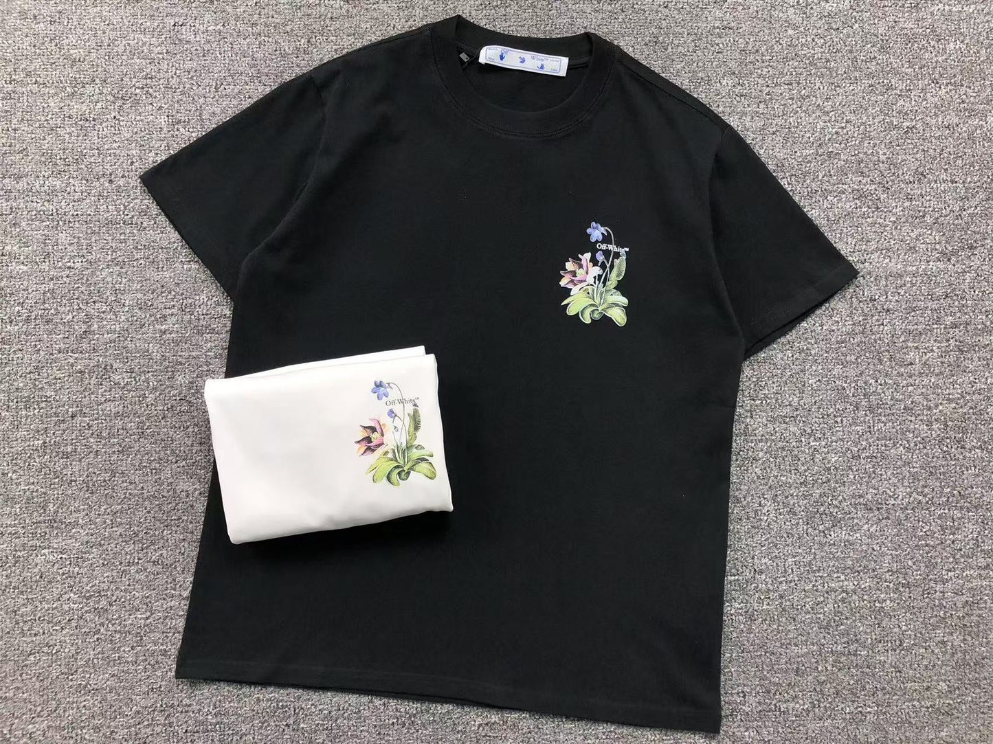 Off White Floral Arrow Tee White