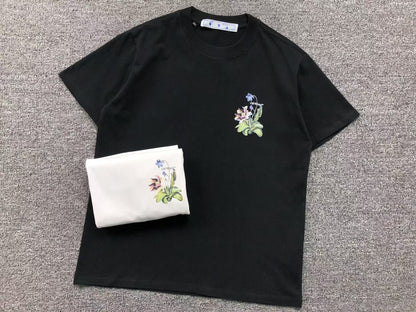 Off White Floral Arrow Tee White