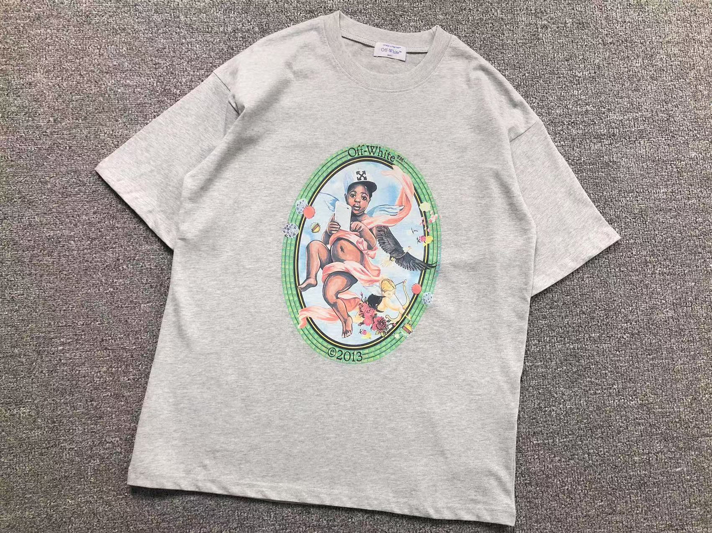 Off White Fresco Oval Tee Grey