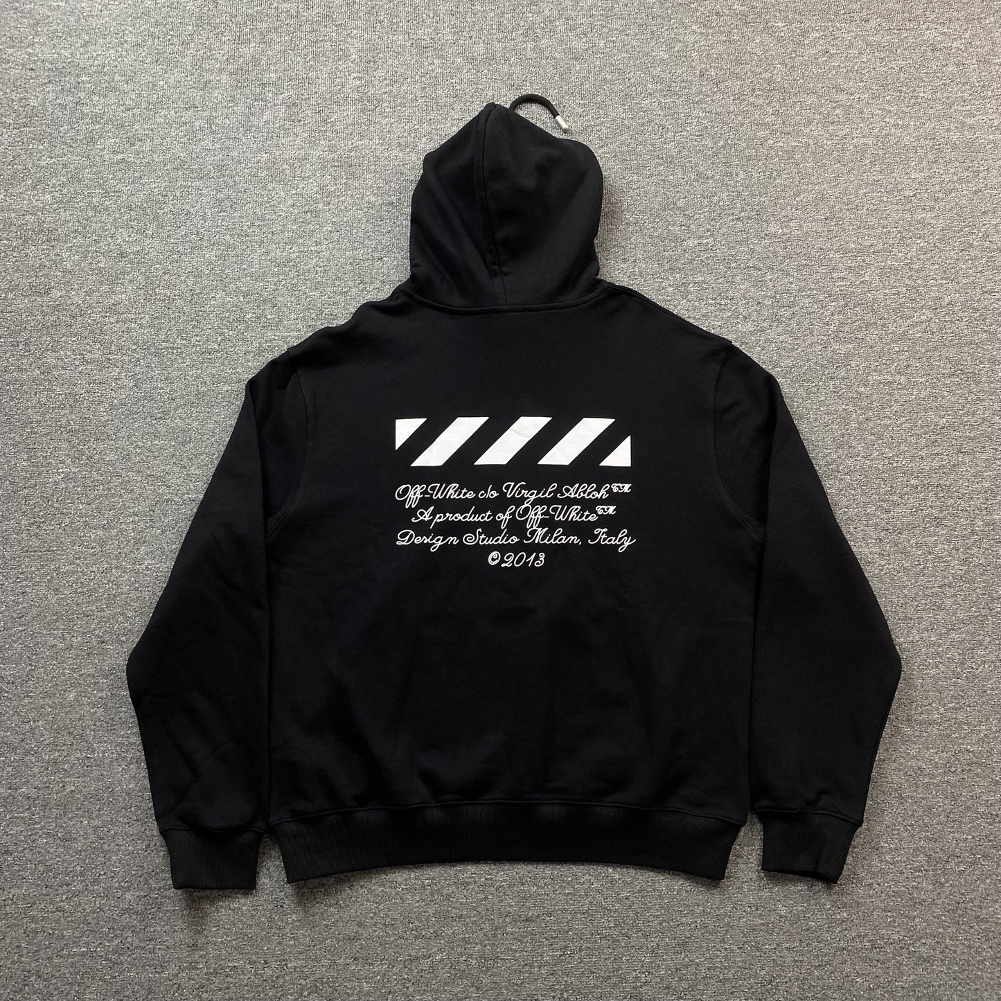 OFF WHITE KIT TEXT PRINT HOODIE BLACK