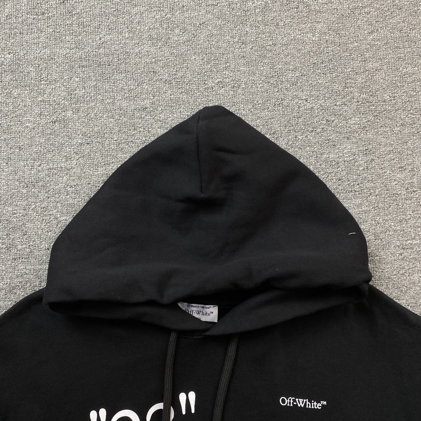 OFF WHITE KIT TEXT PRINT HOODIE BLACK