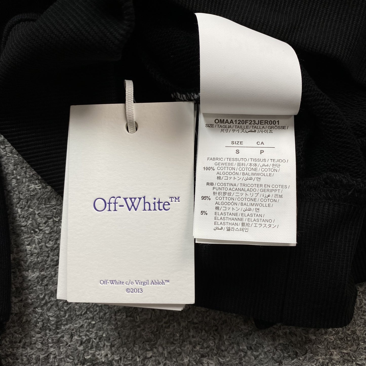 OFF WHITE KIT TEXT PRINT HOODIE BLACK