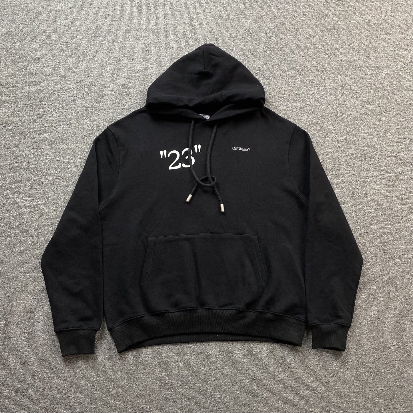 OFF WHITE KIT TEXT PRINT HOODIE BLACK
