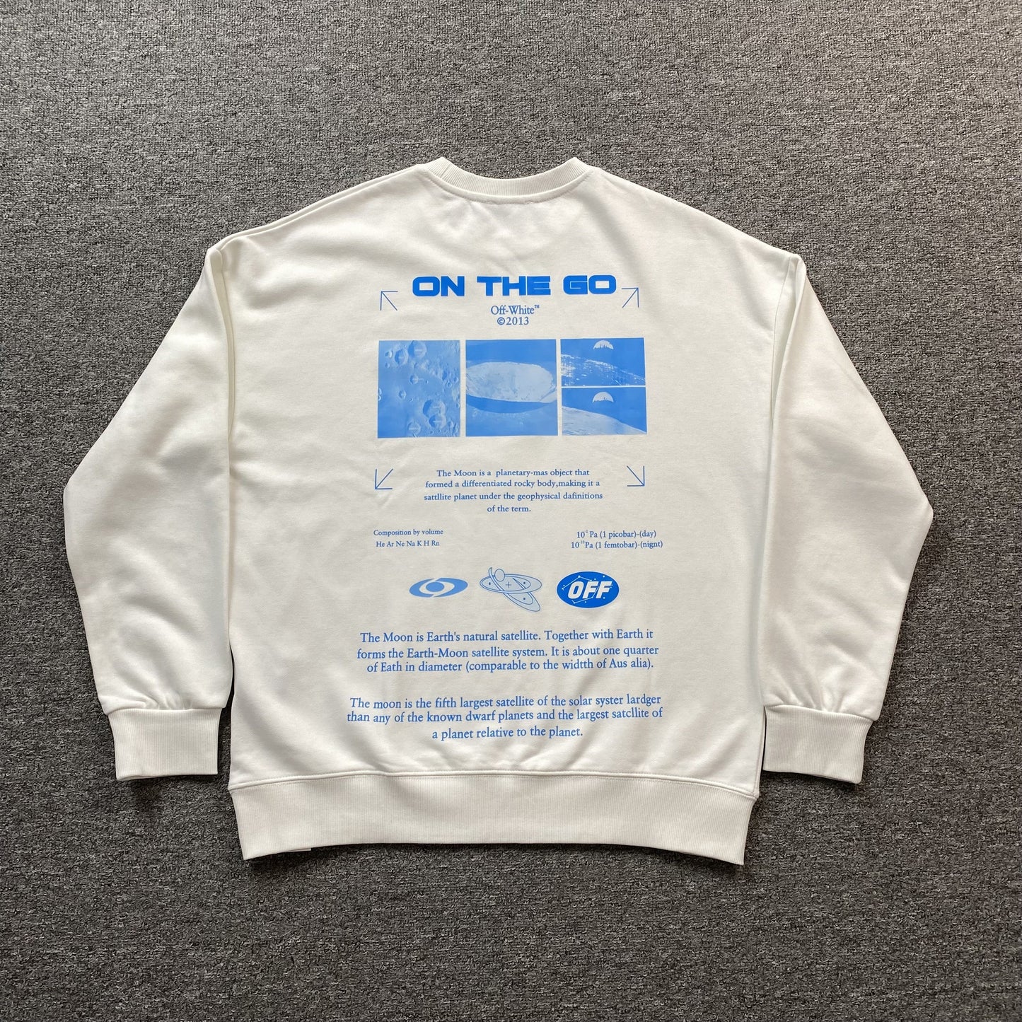 OFF WHITE MOON PRINT CREWNECK WHITE