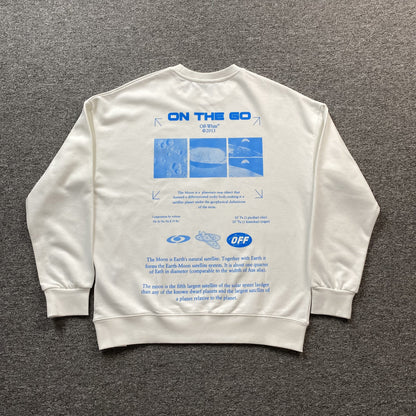 OFF WHITE MOON PRINT CREWNECK WHITE
